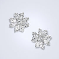 Blossoming Heart Diamond Floral Earrings - Benny's Gems Creations