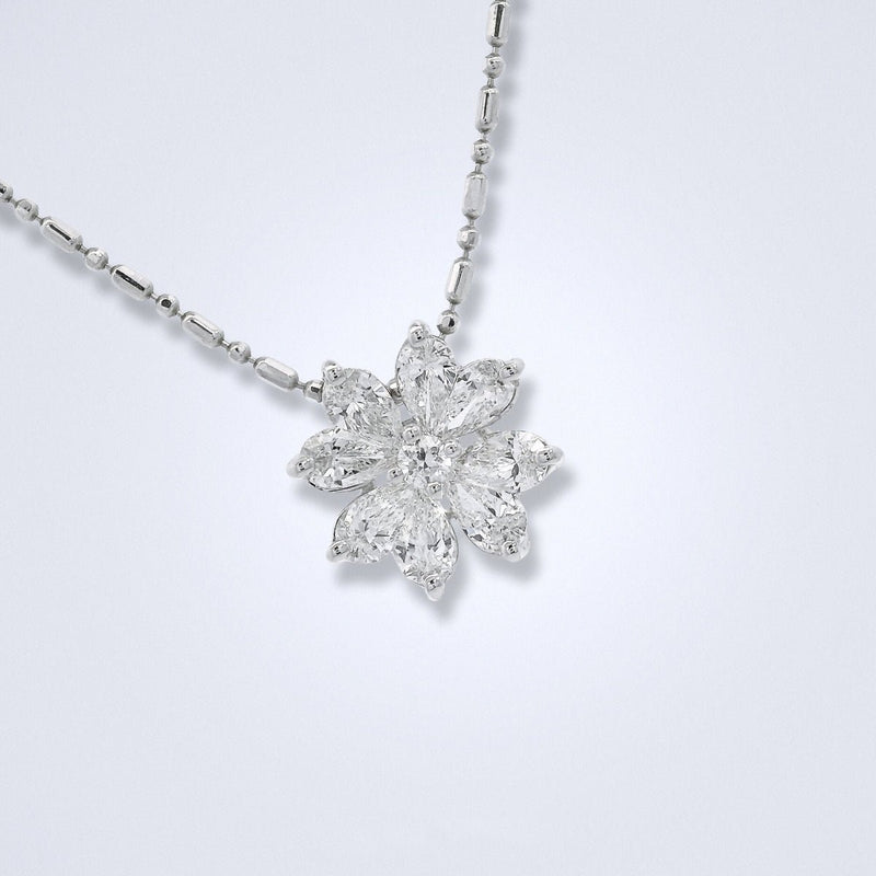 Blossoming Heart Diamond Floral Pendant - Benny's Gems Creations