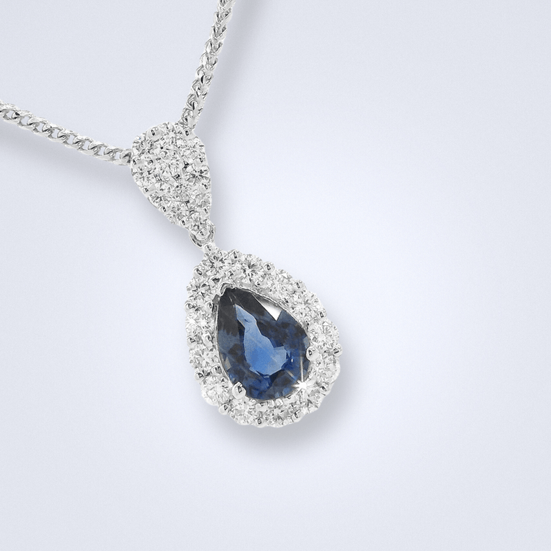 Blue Radiance Sapphire Diamond Pendant - Benny's Gems Creations