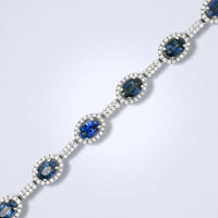 Blue Sapphire Diamond Bracelet - Benny's Gems Creations