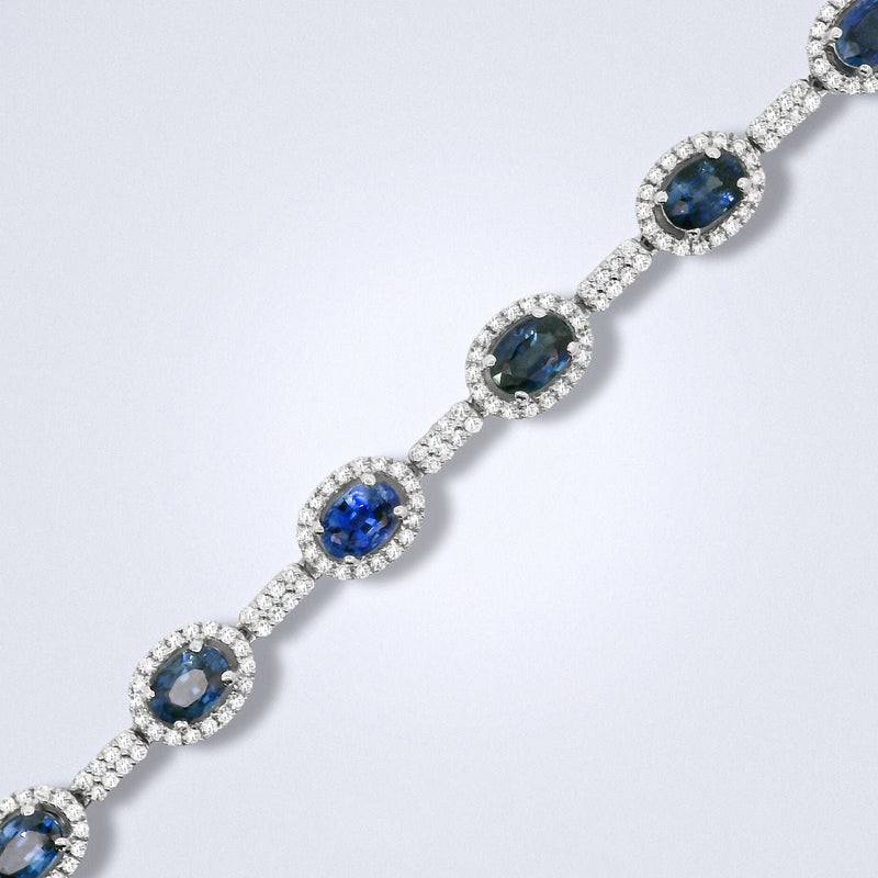 Blue Sapphire Diamond Bracelet - Benny's Gems Creations