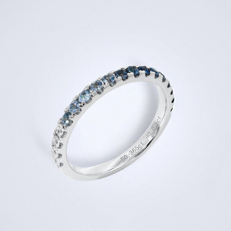 Blue Sapphire Gradient Stack Ring - Benny's Gems Creations
