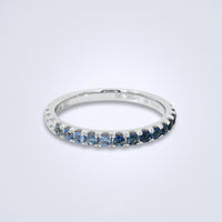 Blue Sapphire Gradient Stack Ring - Benny's Gems Creations