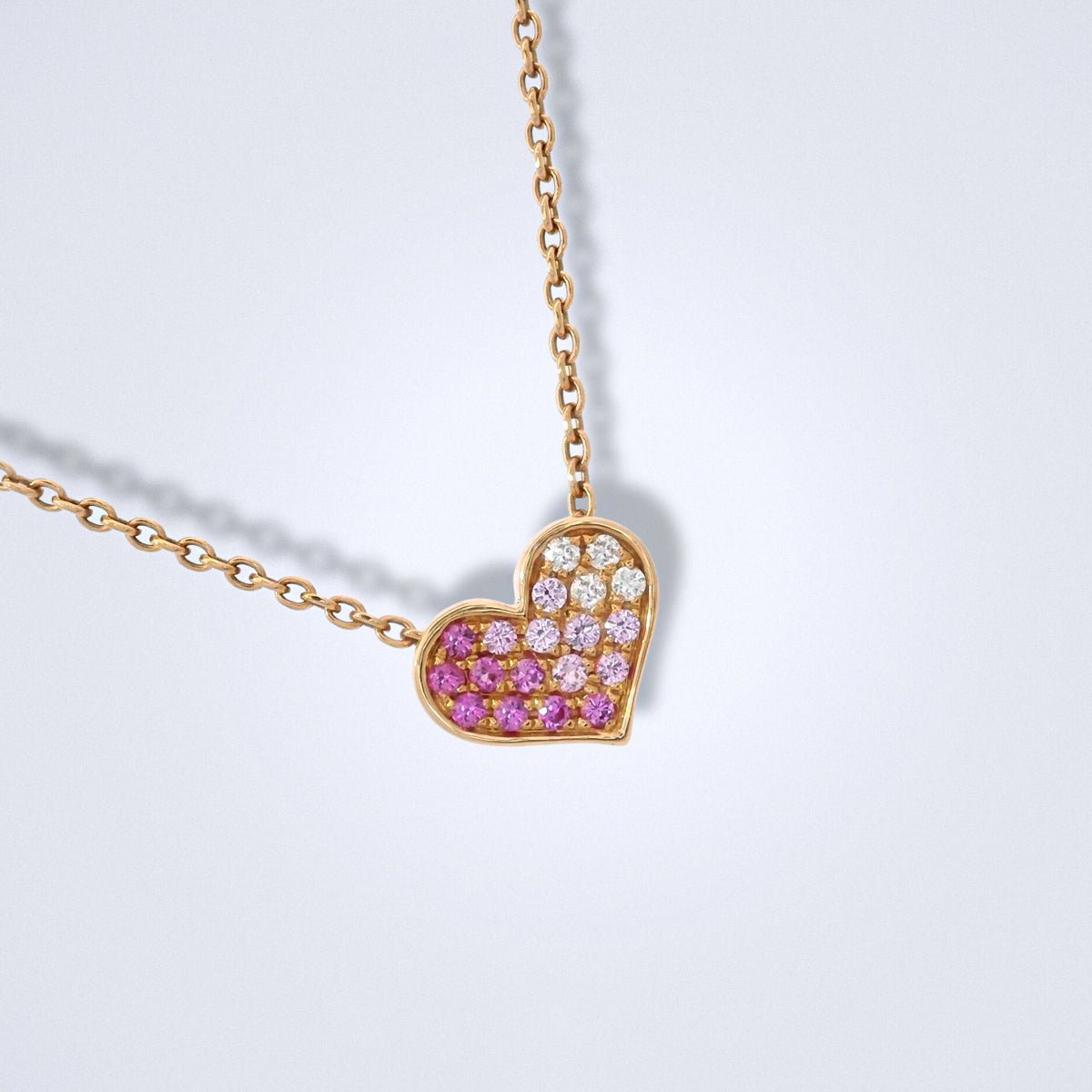 Blush Heart Pink Sapphire Diamond Pendant - Benny's Gems Creations