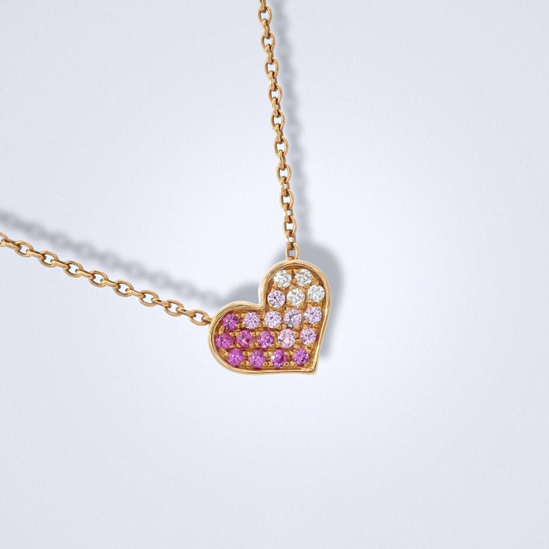 Blush Heart Pink Sapphire Diamond Pendant - Benny's Gems Creations