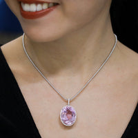 Brilliant Kunzite Diamond Pendant - Benny's Gems Creations