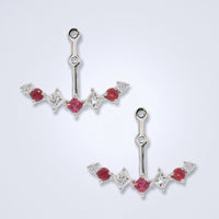 Candy Pink Sapphire Diamond Earring Jacket - Benny's Gems Creations