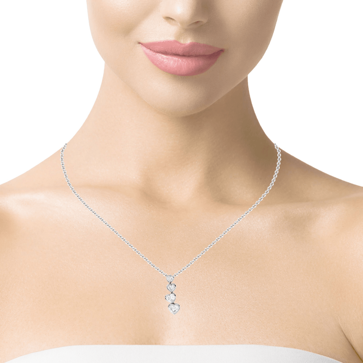Cascading Hearts Diamond Pendant - Benny's Gems Creations