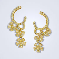 Cascading Sunlit Blossoms Diamond Earrings - Benny's Gems Creations
