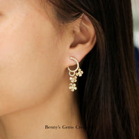 Cascading Sunlit Blossoms Diamond Earrings - Benny's Gems Creations