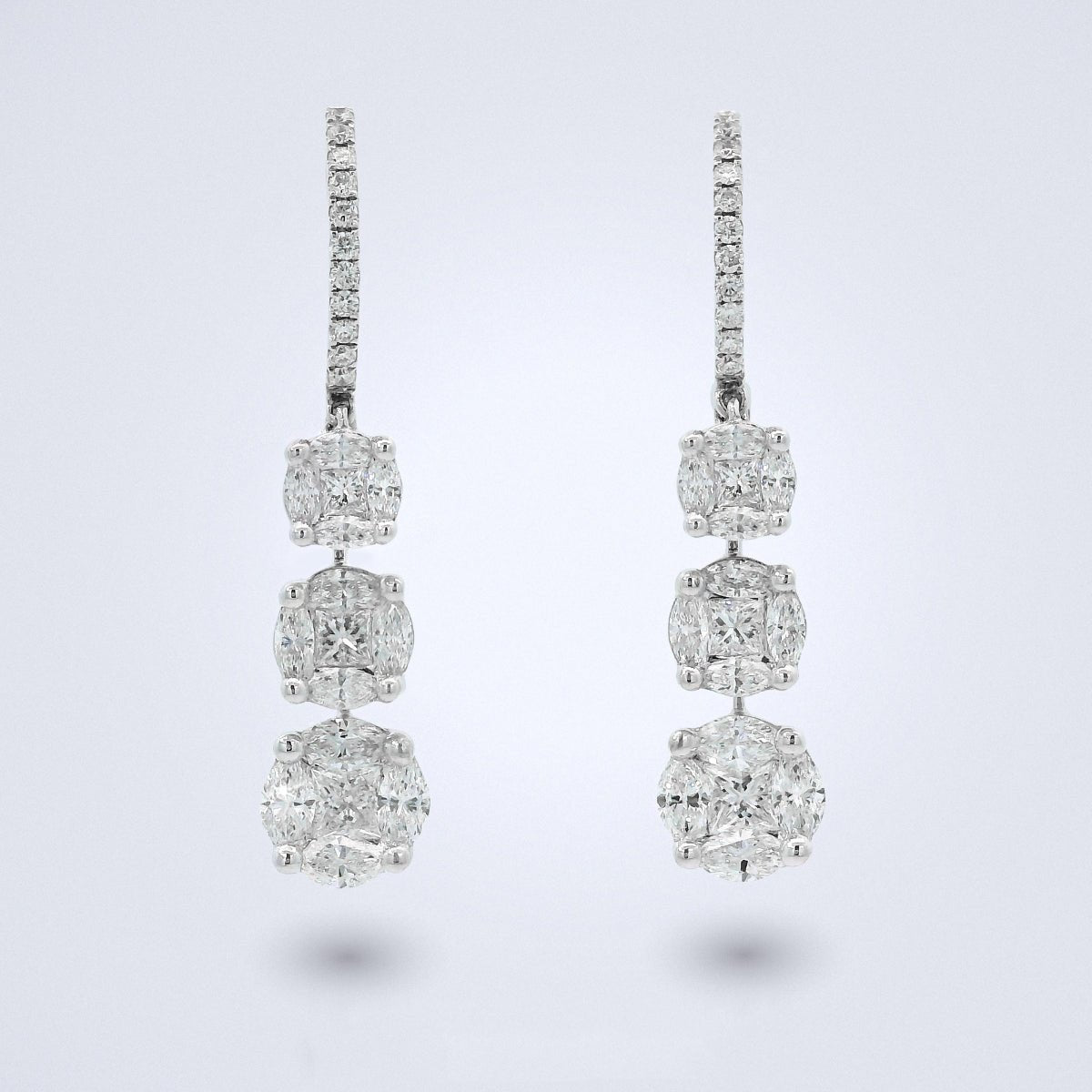 Celeste Trio Diamond Drop Earrings - Benny's Gems Creations