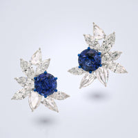 Celestia Sapphire Diamond Earrings - Benny's Gems Creations