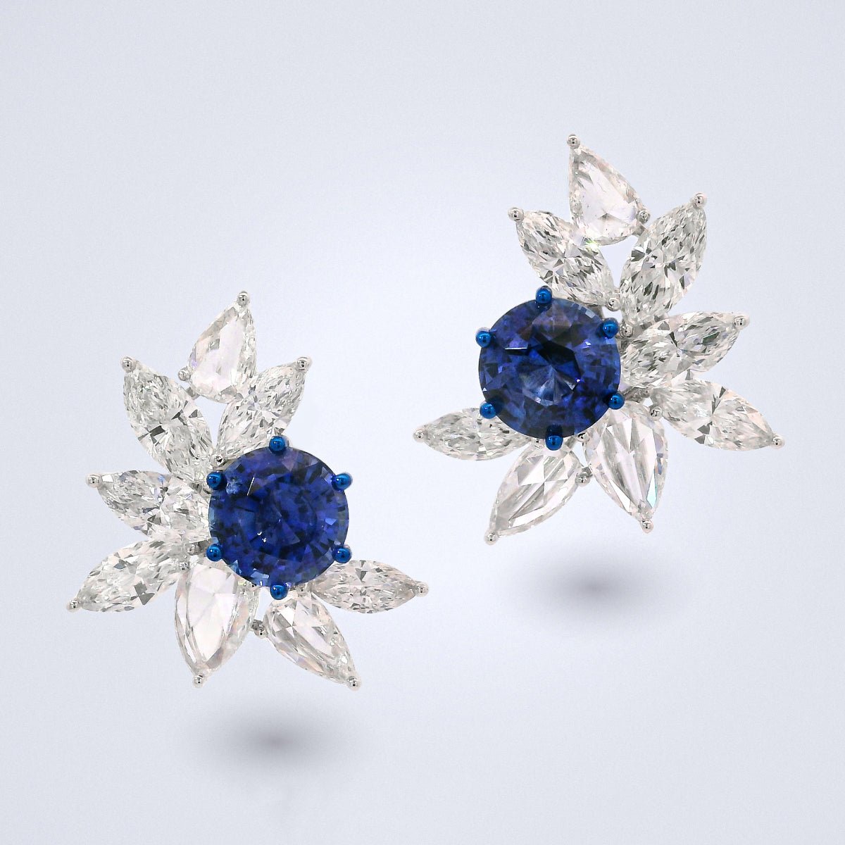 Celestia Sapphire Diamond Earrings - Benny's Gems Creations