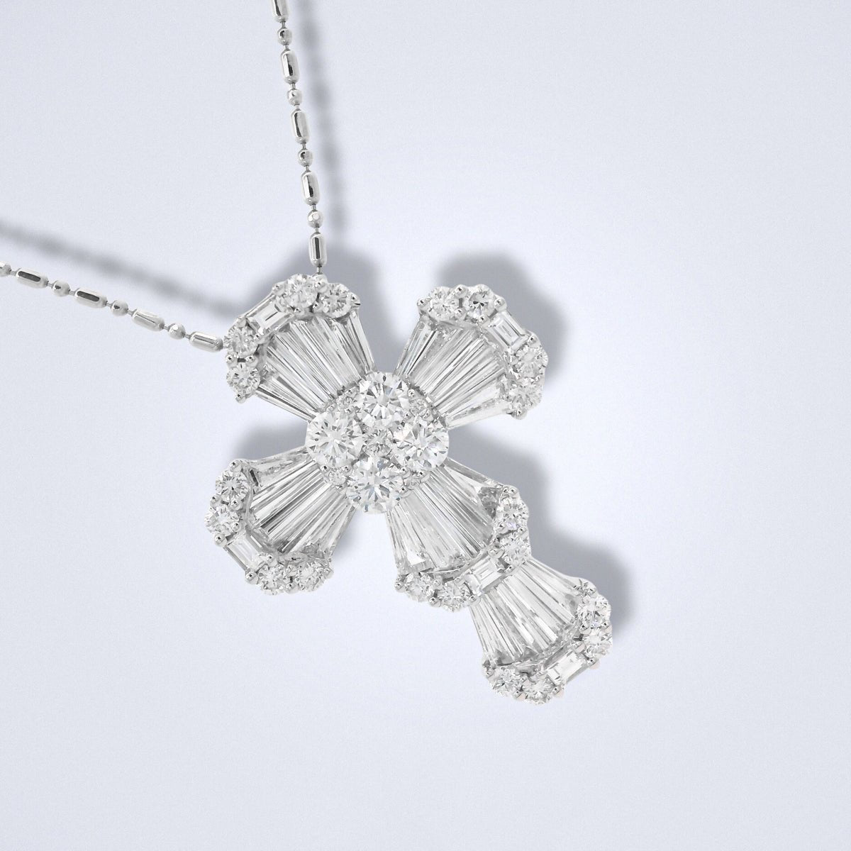 Celestial Grace Diamond Cross Pendant - Benny's Gems Creations