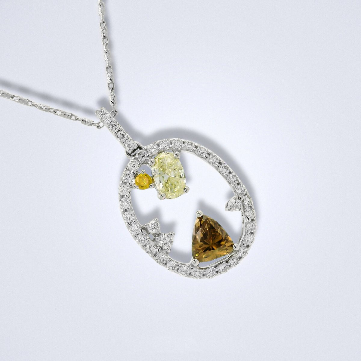 Celestial Orbit Fancy Colour Diamond Pendant - Benny's Gems Creations
