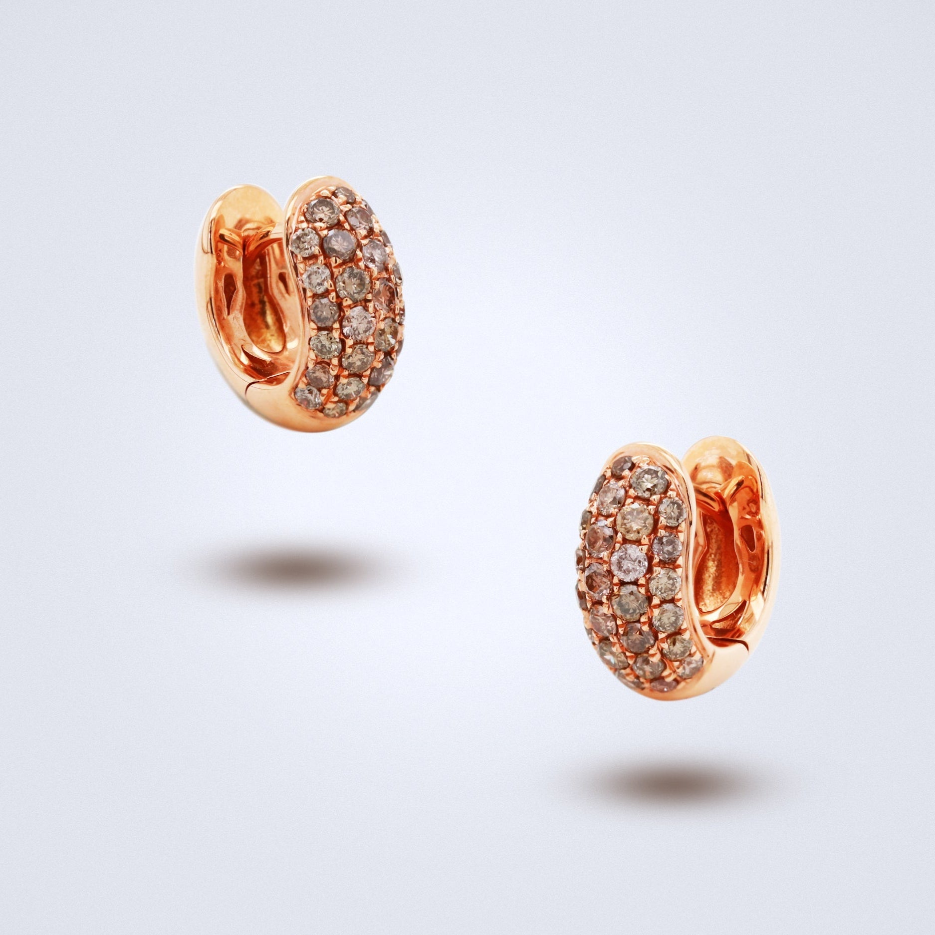 Chocolate Diamond Rose Gold Huggies