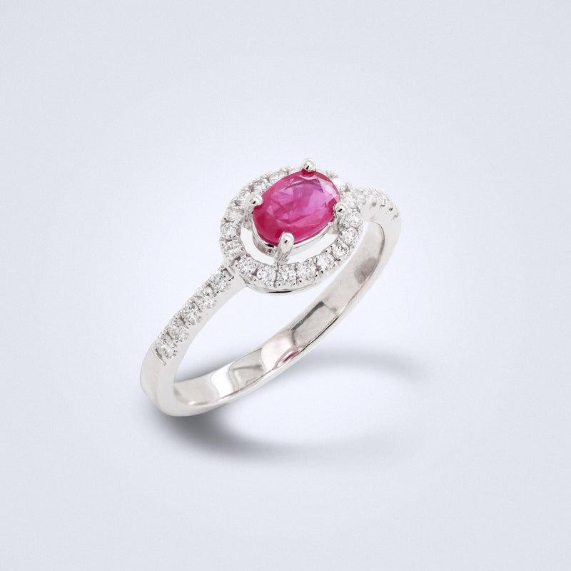 Classic East-West Ruby Diamond Ring - Benny's Gems Creations