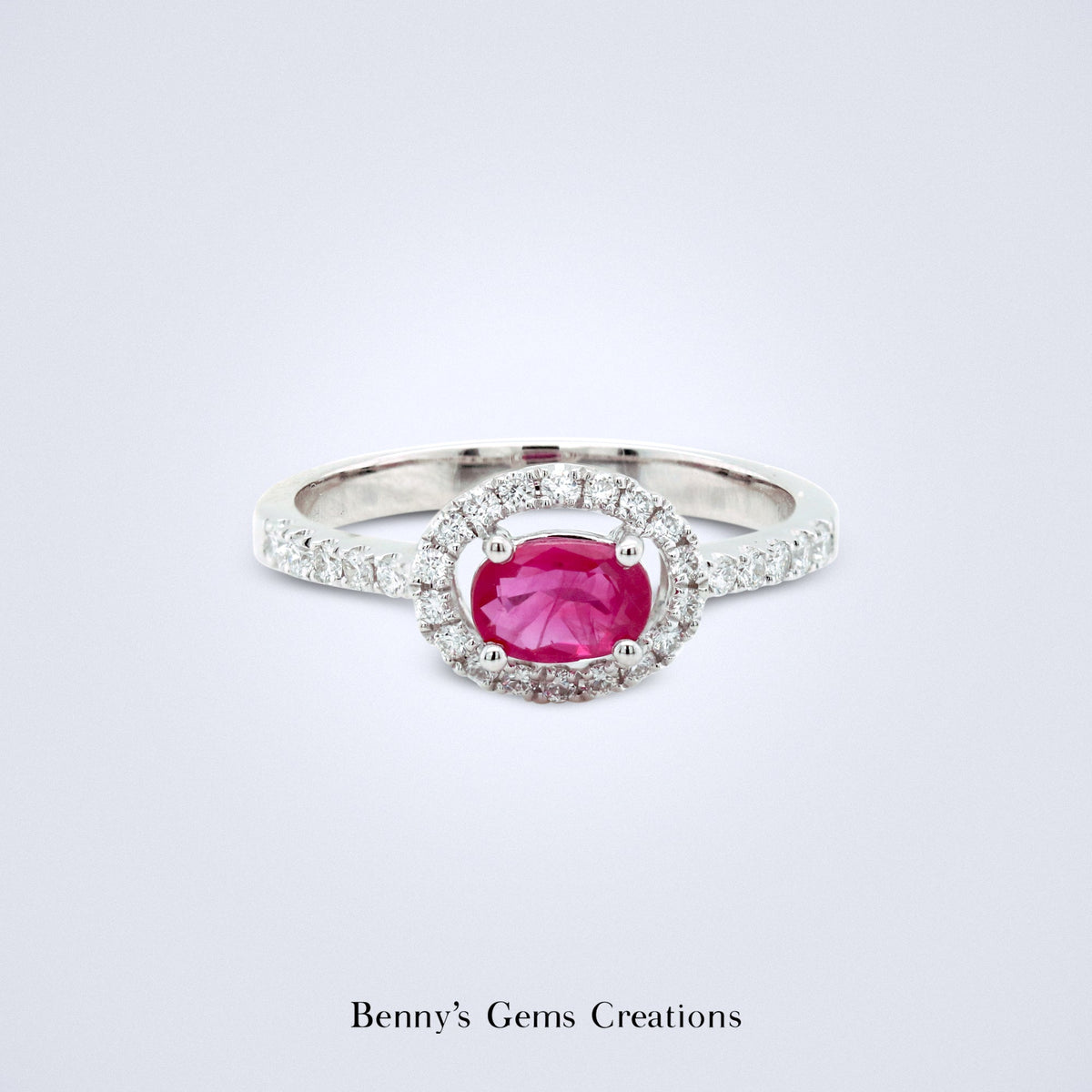 Classic East-West Ruby Diamond Ring - Benny's Gems Creations