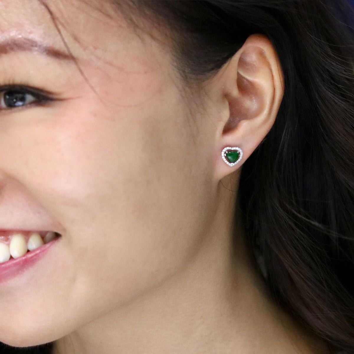 Classic Heart Jadeite Earrings - Benny's Gems Creations
