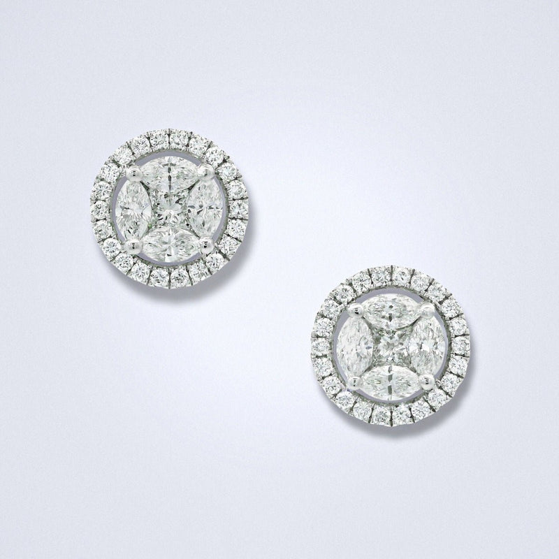 Classic Illusion Diamond Earrings - Benny's Gems Creations