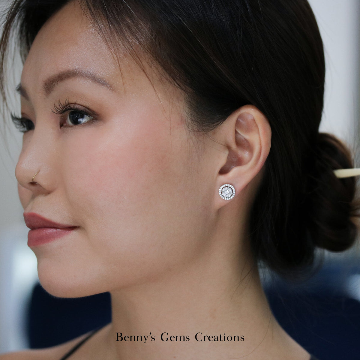 Classic Illusion Diamond Earrings - Benny's Gems Creations