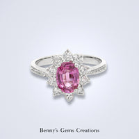Classic Pink Sapphire Diamond Ring - Benny's Gems Creations
