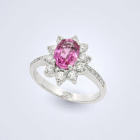 Classic Pink Sapphire Diamond Ring - Benny's Gems Creations
