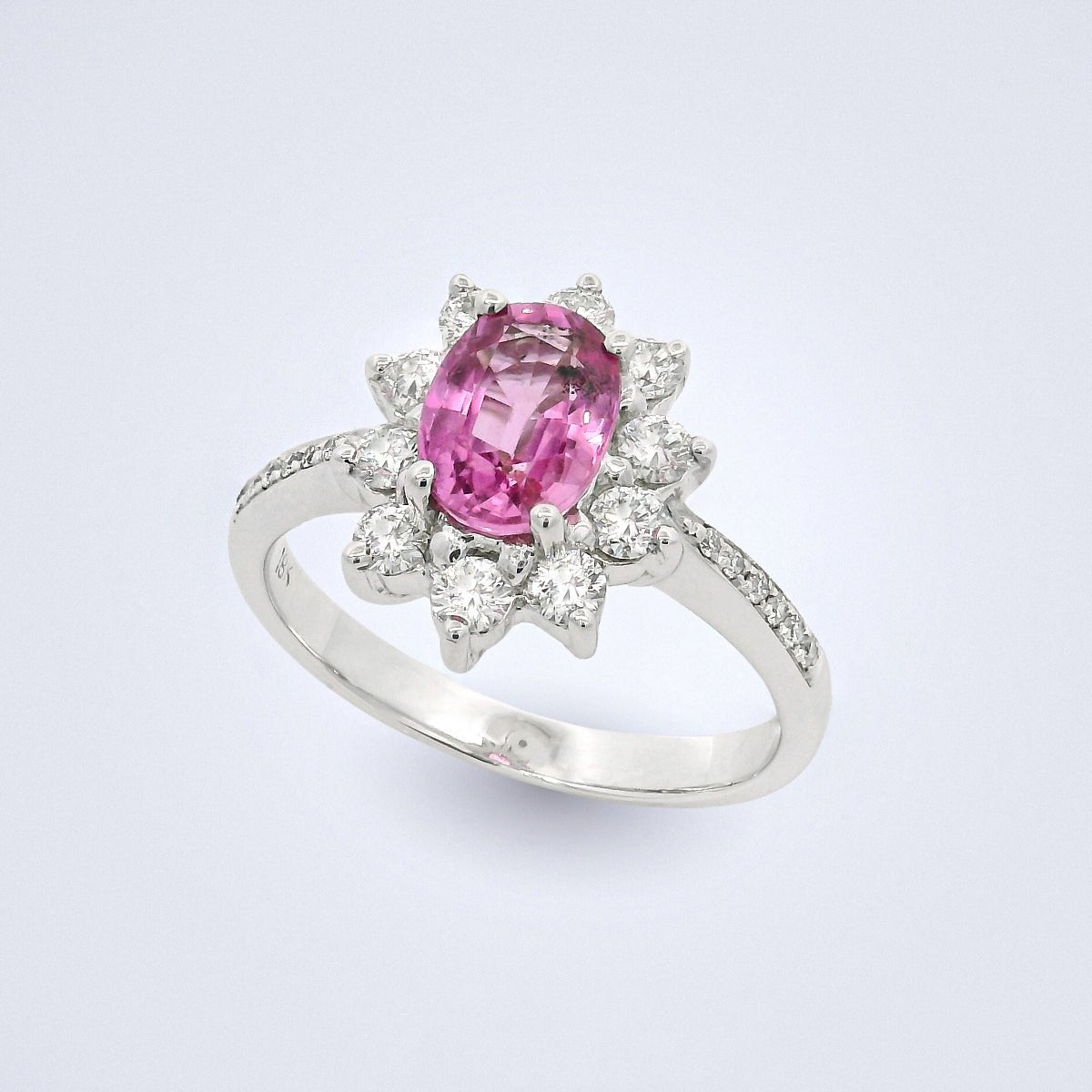 Classic Pink Sapphire Diamond Ring - Benny's Gems Creations