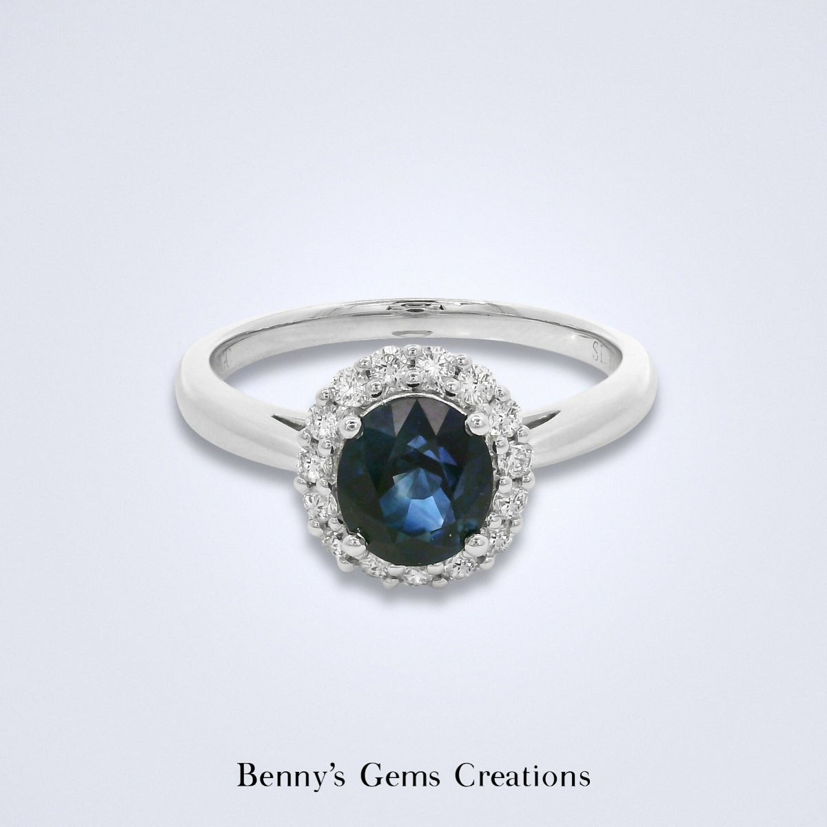 Classic Royal Blue Sapphire Diamond Ring - Benny's Gems Creations