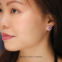 Classic Ruby Diamond Earrings - Benny's Gems Creations