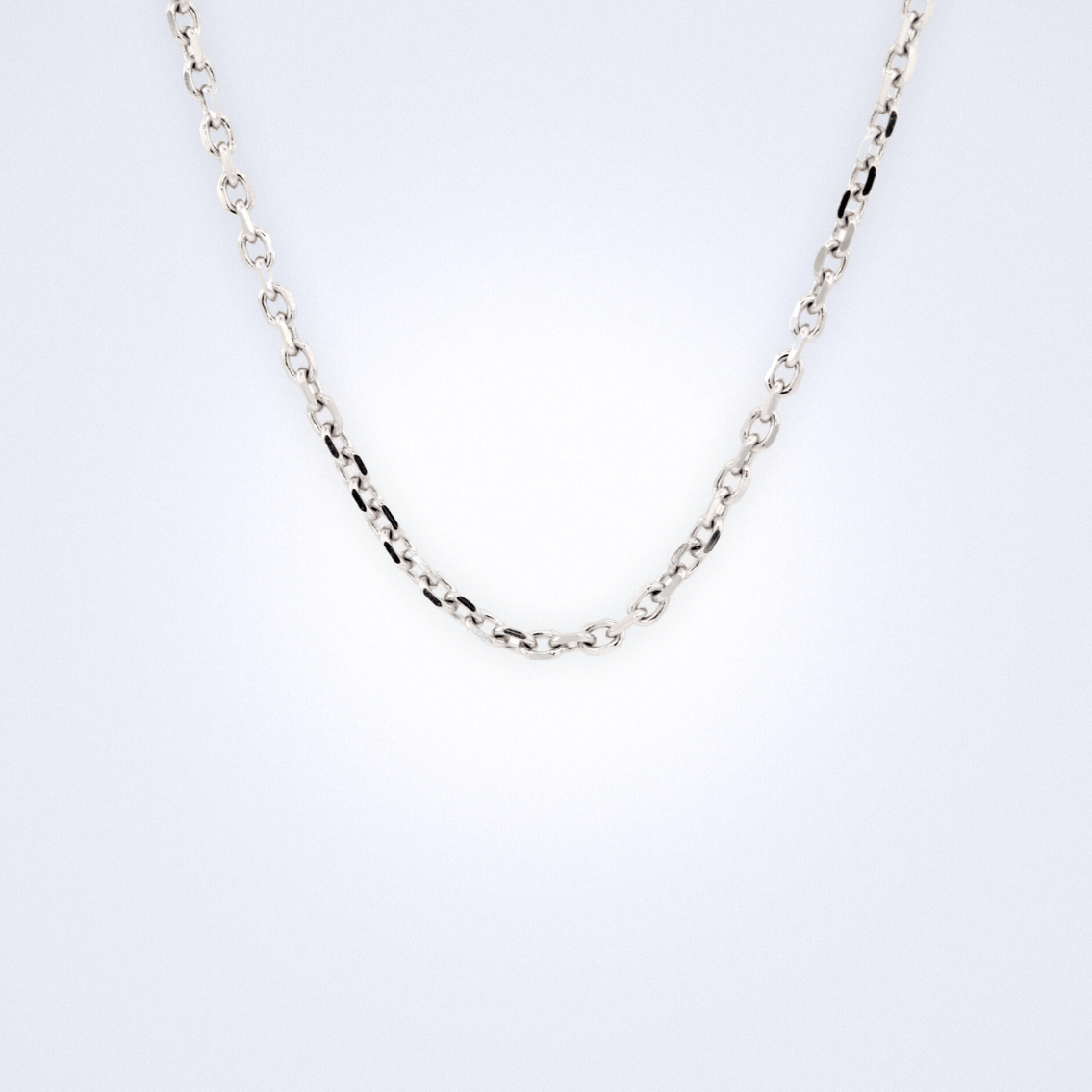 Classic White Gold Cable Link Chain - Benny's Gems Creations