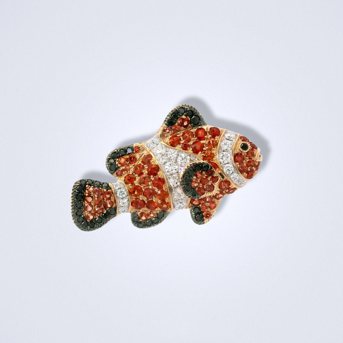 Clownfish Sapphire Diamond Brooch - Benny's Gems Creations