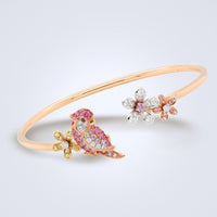 Cockatiel Flower Bangle - Benny's Gems Creations