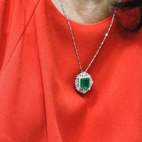 Colombian Emerald Diamond Ring Pendant - Benny's Gems Creations