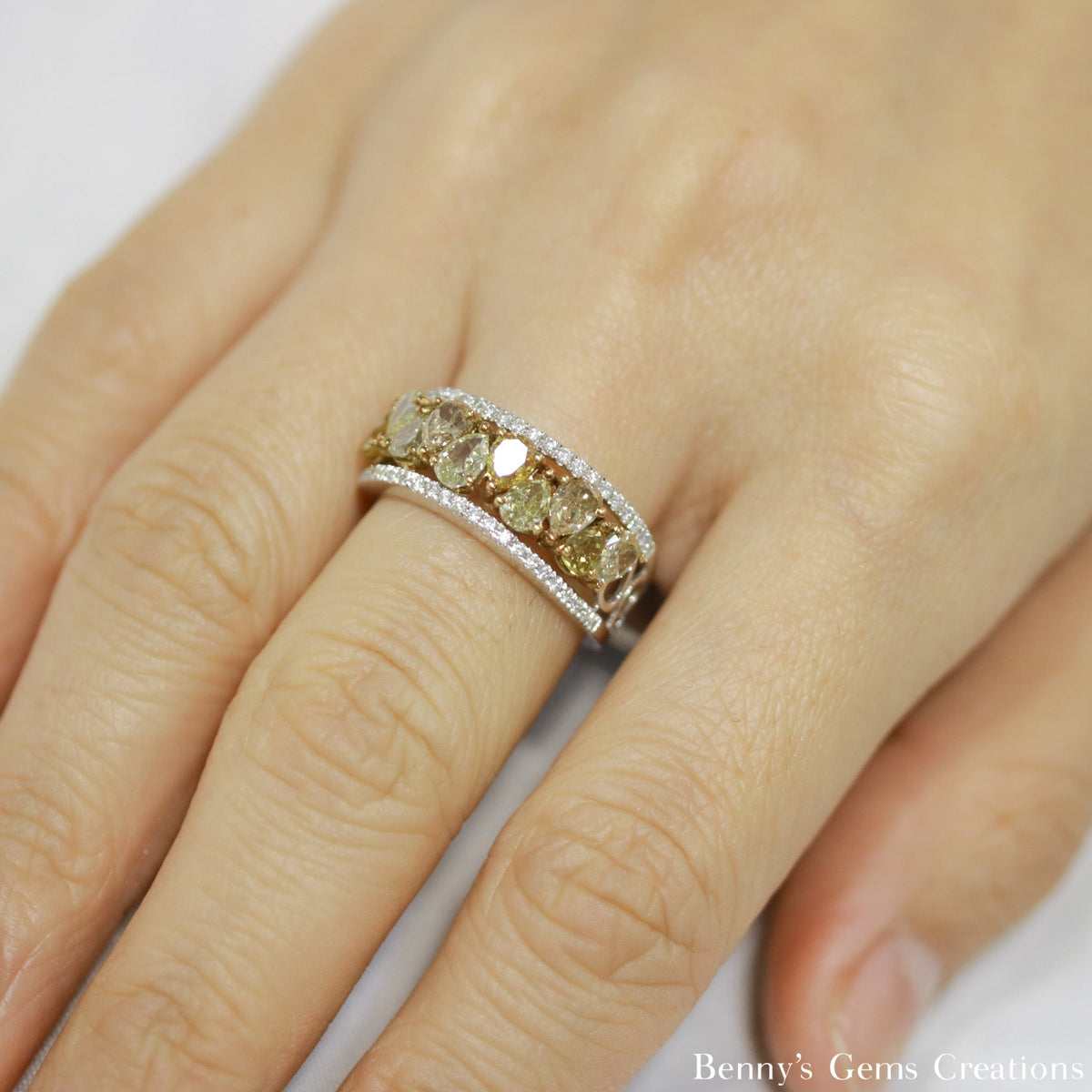 Coloured Diamond Ring - Benny's Gems Creations