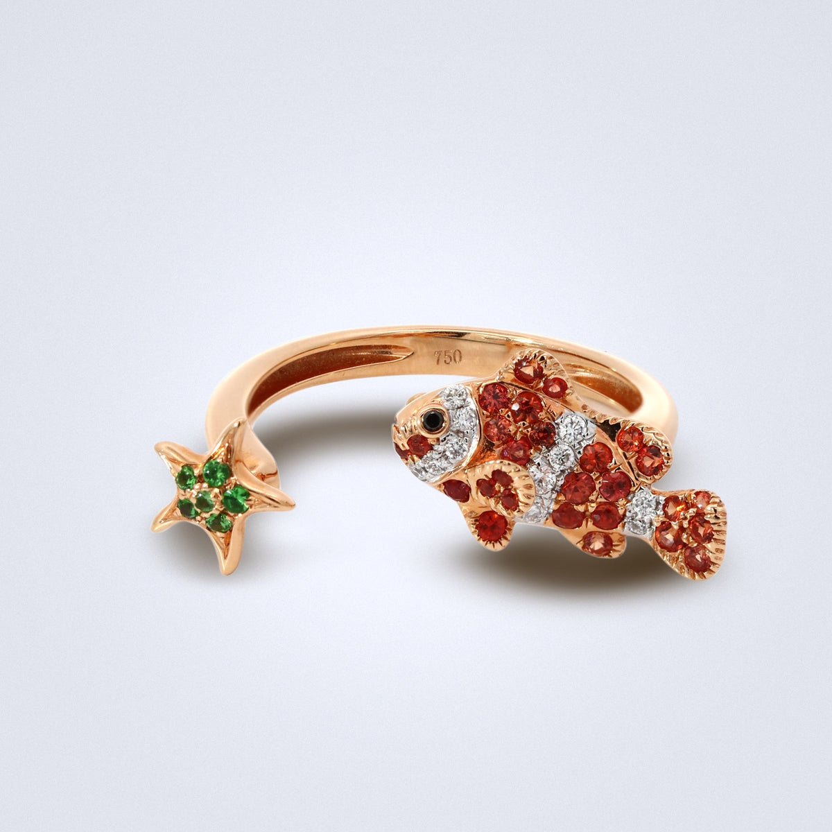 Coral Reef Clownfish & Star Ring - Benny's Gems Creations