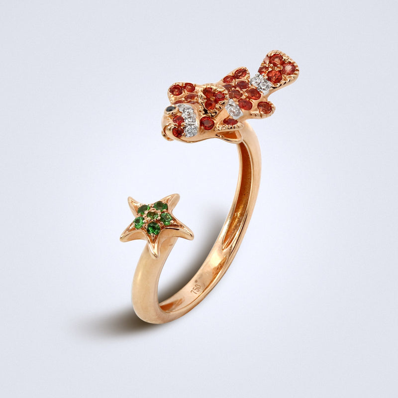 Coral Reef Clownfish & Star Ring - Benny's Gems Creations