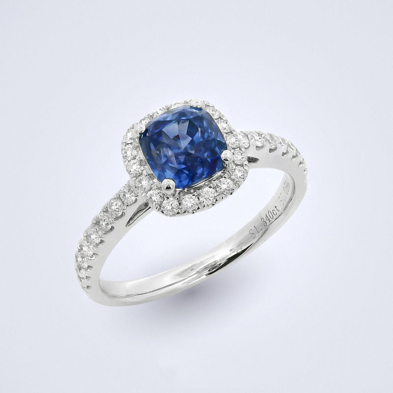 Cornflower Secret Sapphire Diamond Ring - Benny's Gems Creations
