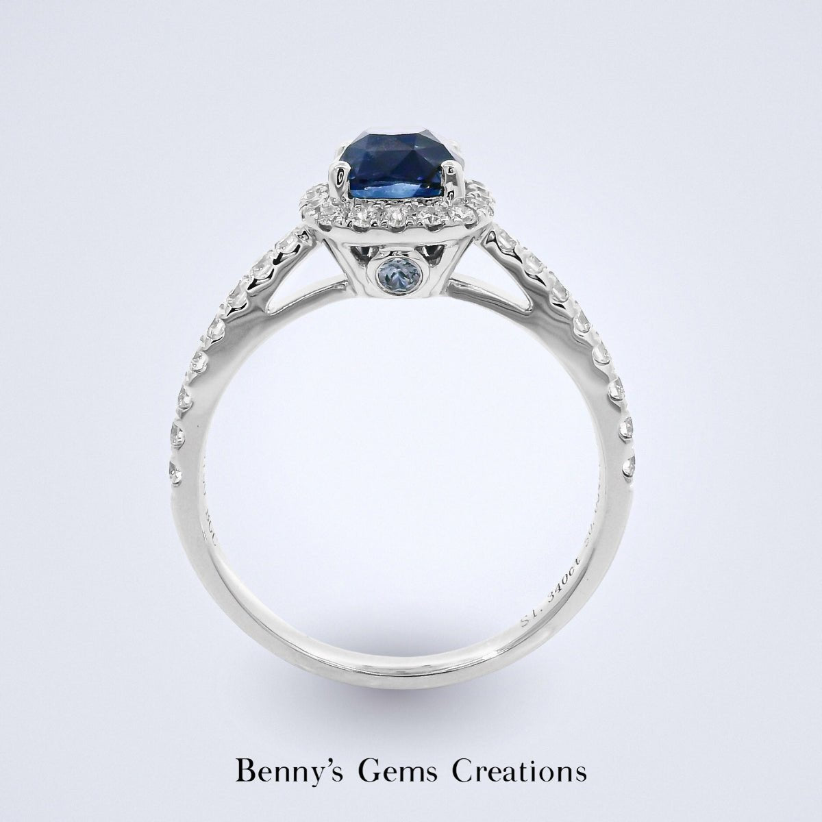 Cornflower Secret Sapphire Diamond Ring - Benny's Gems Creations