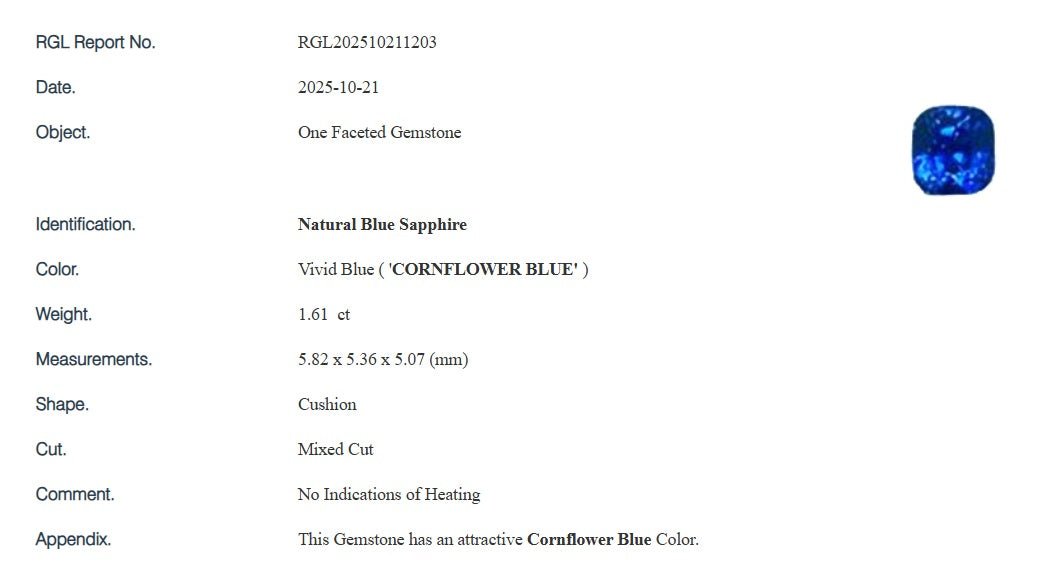 Cornflower Secrets Sapphire Diamond Ring - Benny's Gems Creations