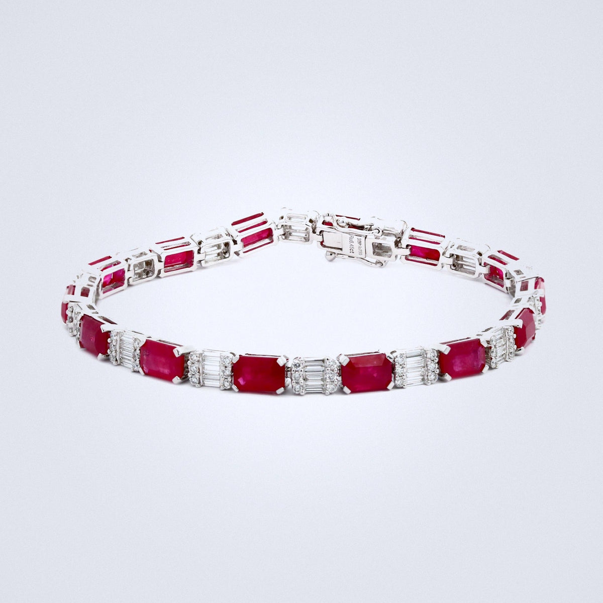 Crimson Cascade Luxe Ruby Diamond Bracelet - Benny's Gems Creations