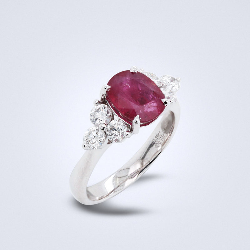 Crimson Radiance Ruby Diamond Ring - Benny's Gems Creations