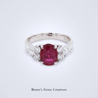 Crimson Radiance Ruby Diamond Ring - Benny's Gems Creations