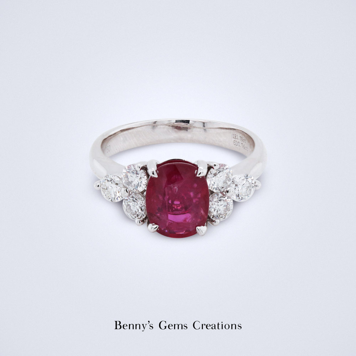 Crimson Radiance Ruby Diamond Ring - Benny's Gems Creations