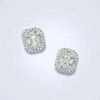 Dainty Baguette Cluster Diamond Earrings - Benny's Gems Creations