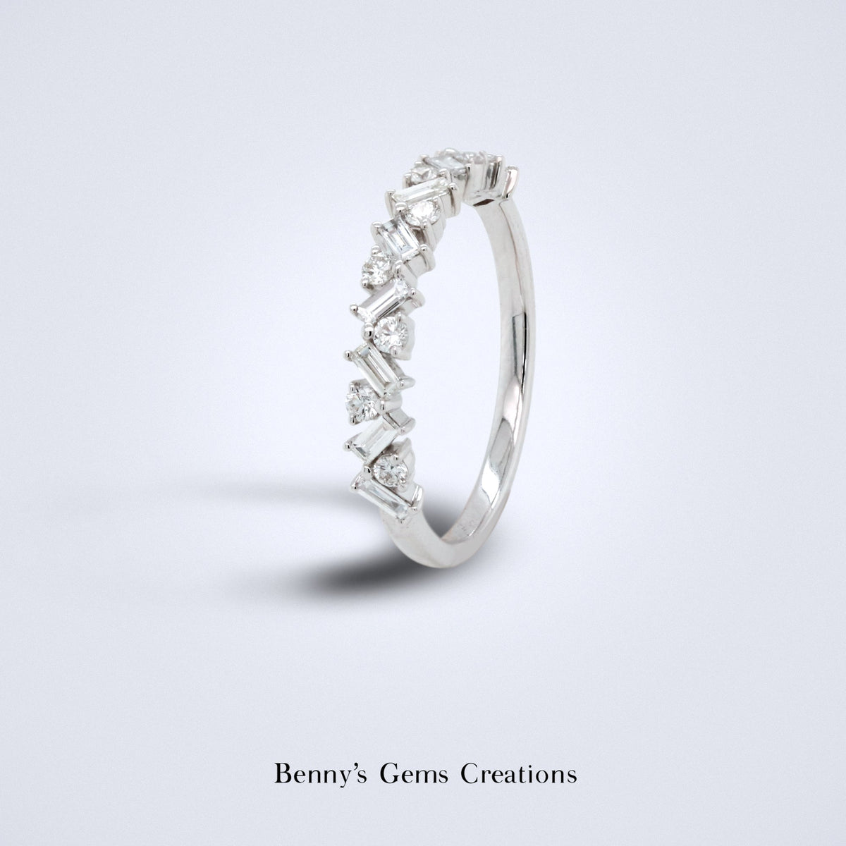 Dainty Baguettes Diamond Stack Ring - Benny's Gems Creations