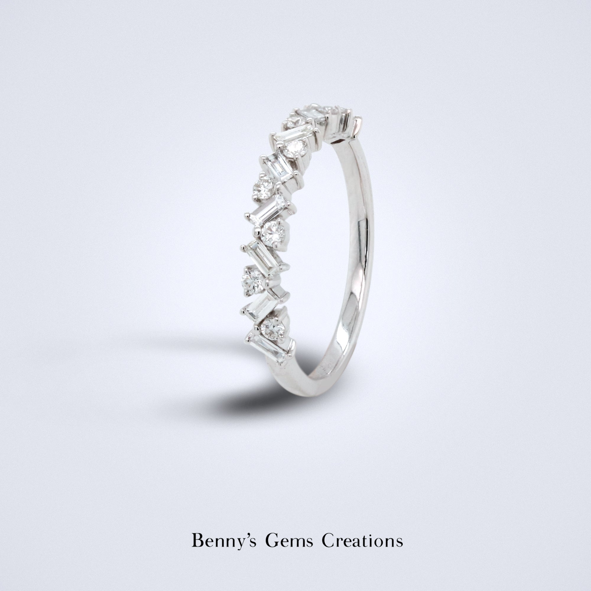Dainty Baguettes Diamond Stack Ring - Benny's Gems Creations