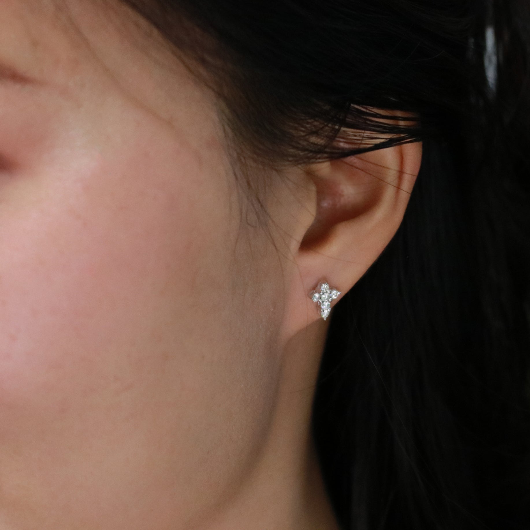 Dainty Diamond Cross Earrings - Benny's Gems Creations