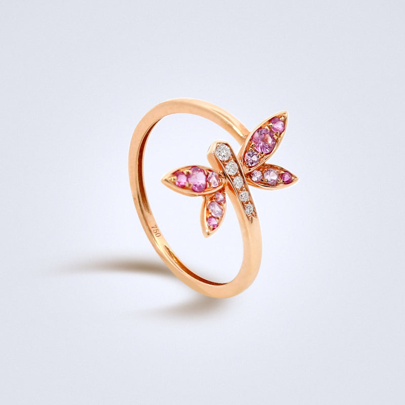 Dainty Dragonfly Sapphire Ring - Benny's Gems Creations