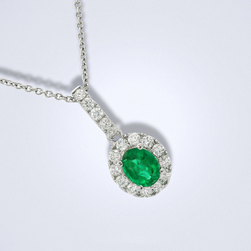 Dainty Emerald Diamond Pendant - Benny's Gems Creations